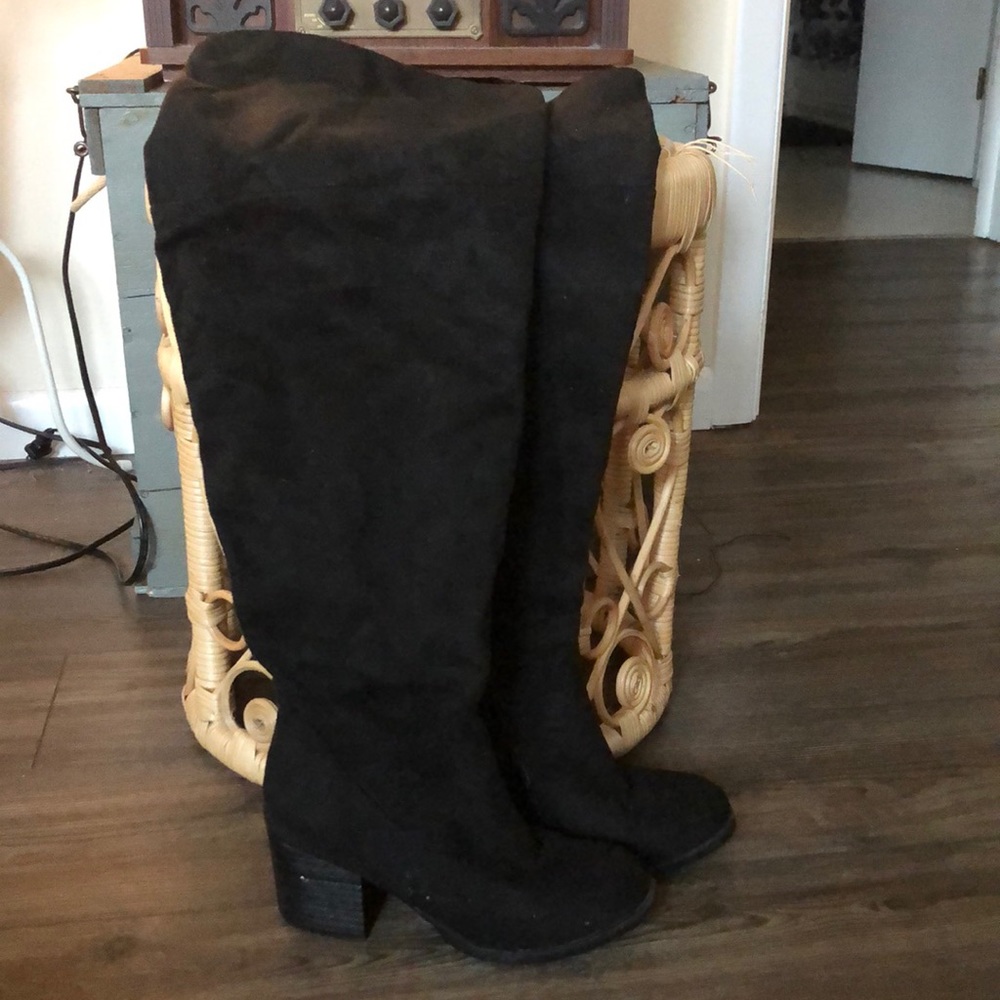 Over the knee suede boots